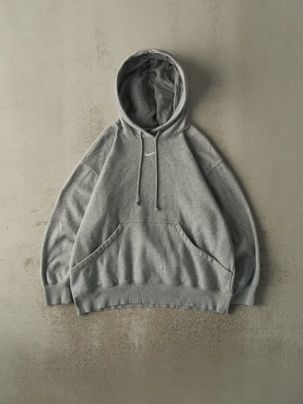 Vintage Y2K Grey Nike Middle Swoosh Hoodie (L sold by Rebalance Vintage