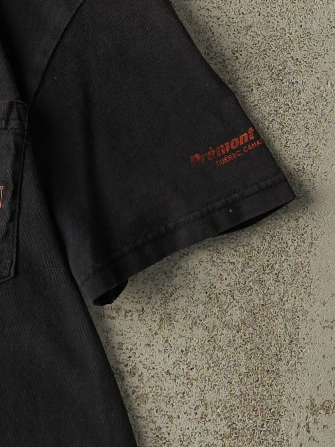 Vintage Y2K Faded Black Quebec Harley Davidson Pocket Tee (XS/S) sold by Rebalance Vintage product image thumbnail 3