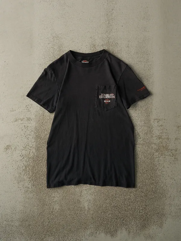 Vintage Y2K Faded Black Quebec Harley Davidson Pocket Tee (XS/S) sold by Rebalance Vintage