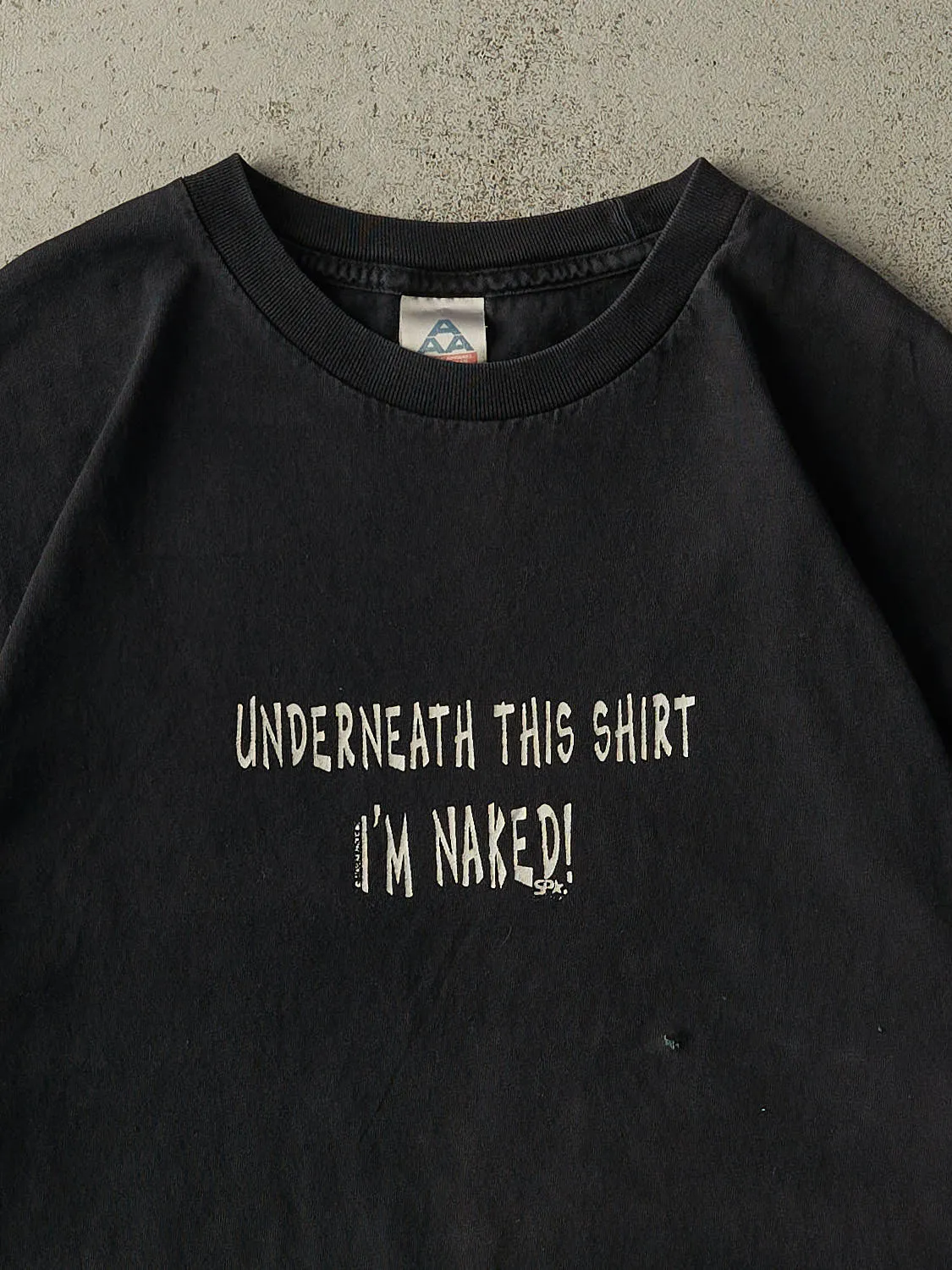 Vintage Y2K Black "I'm Naked" Slogan Tee (L/XL) sold by Rebalance Vintage product image thumbnail 2