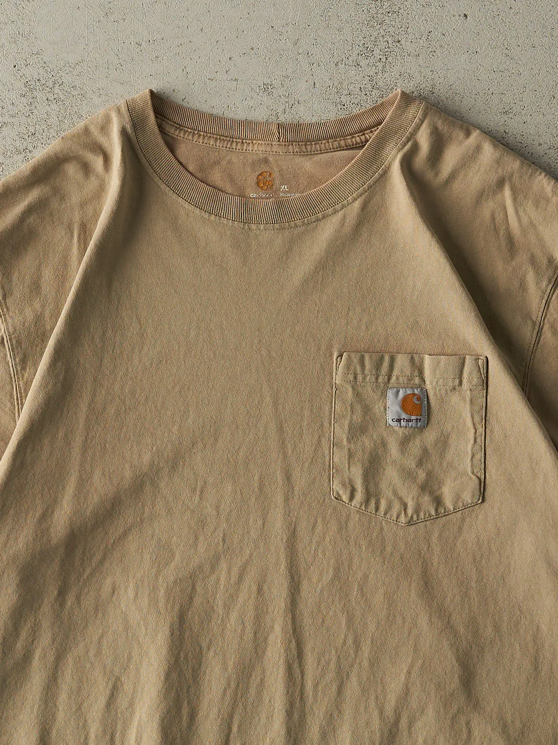 Vintage 90s Beige Carhartt Pocket Tee (XL/XXL) sold by Rebalance Vintage product image thumbnail 2