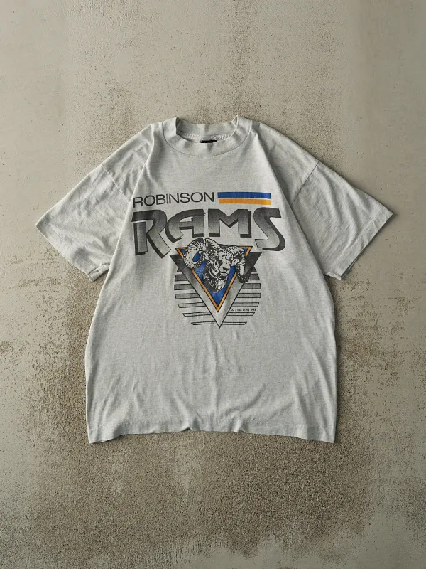 Vintage 93' Heather Grey Robinson Rams Single Stitch Tee (L) sold by Rebalance Vintage
