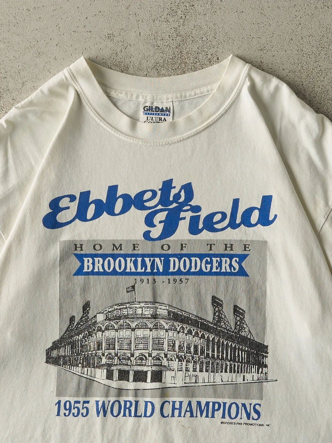 Vintage Y2K White Ebbets Field New York Tee (L/XL) sold by Rebalance Vintage product image thumbnail 2