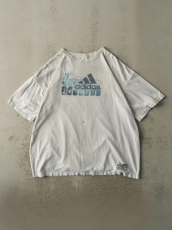 Vintage 90s White Adidas Logo Tee (XXL) sold by Rebalance Vintage