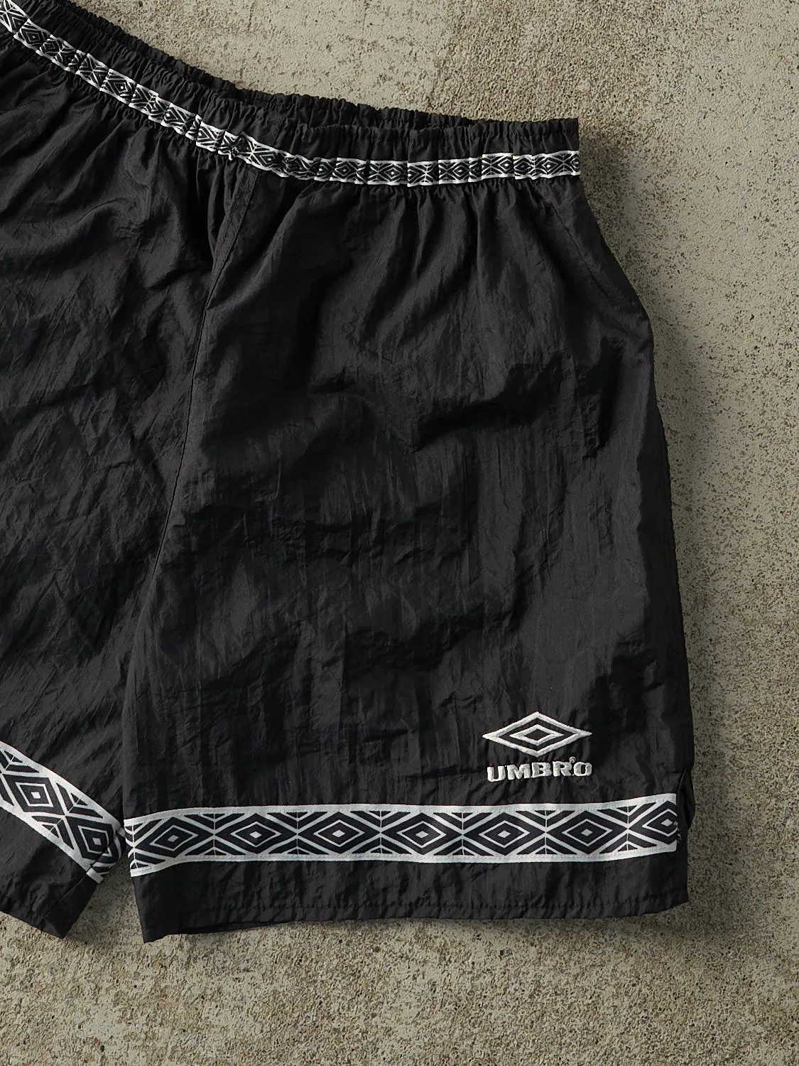Vintage 90s Black Umbro Nylon Track Shorts (27x6) sold by Rebalance Vintage product image thumbnail 3