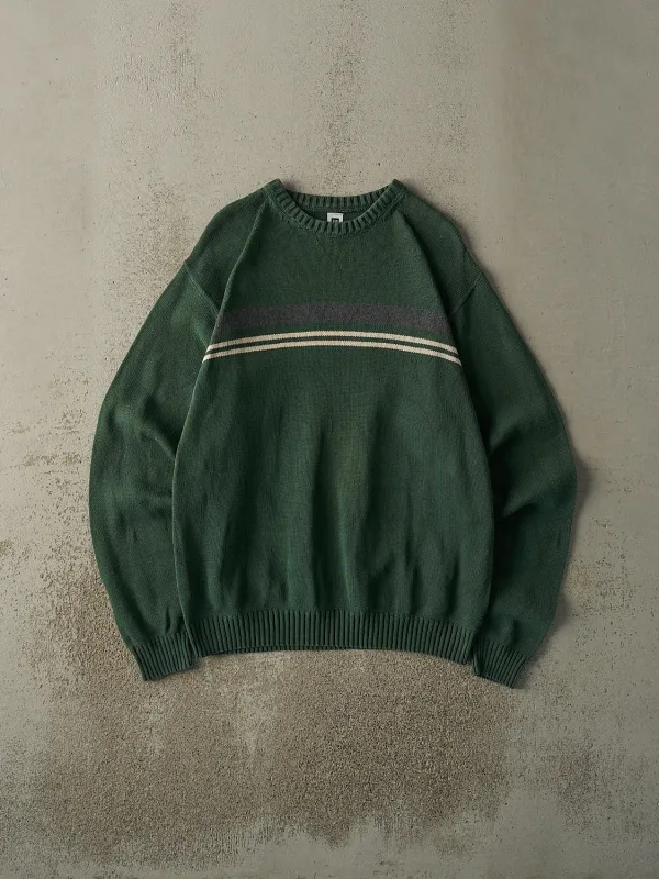 Vintage Y2K Green Gap Striped Knit Pullover (L) sold by Rebalance Vintage