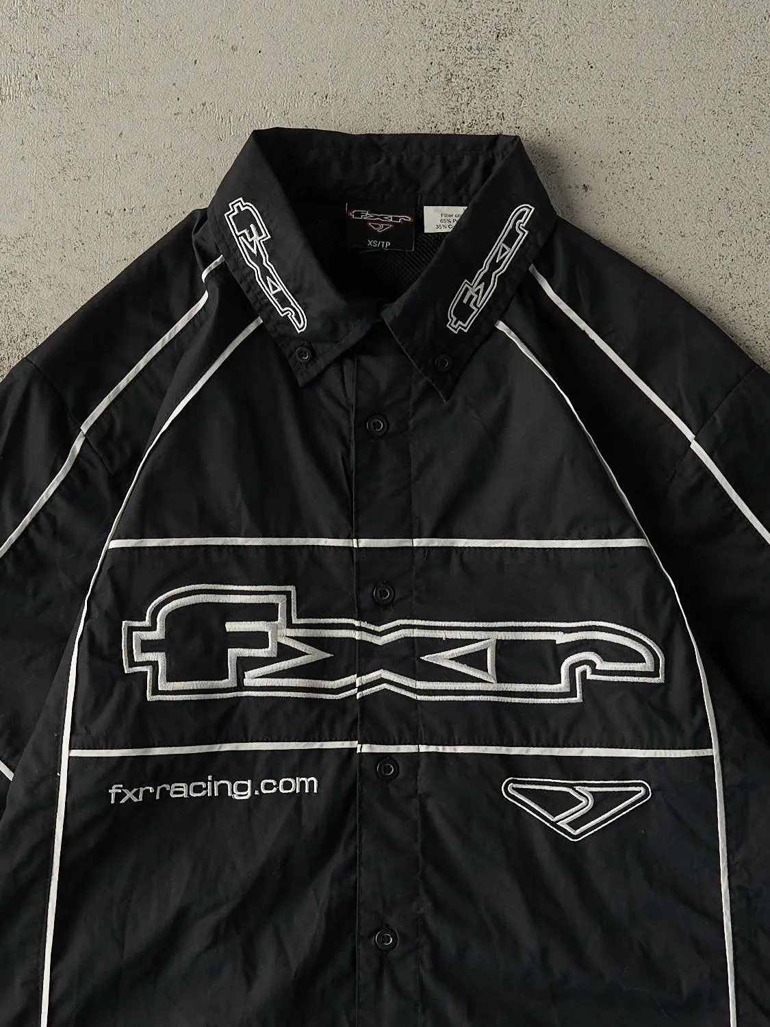 Vintage Y2K Black FXR Racing Embroidered Button Up Tee (M/L) sold by Rebalance Vintage product image thumbnail 3