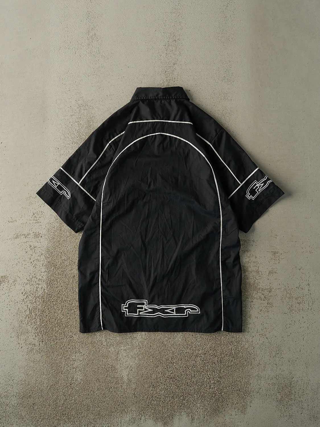 Vintage Y2K Black FXR Racing Embroidered Button Up Tee (M/L) sold by Rebalance Vintage product image thumbnail 2