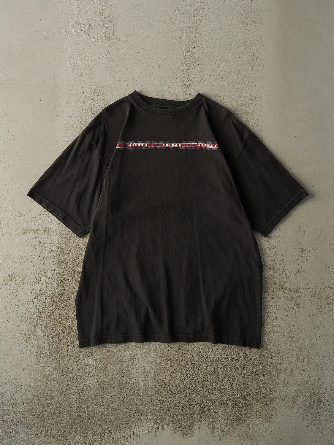 Vintage Y2K Black Tommy Hilfiger Jeans Tee (L/XL) sold by Rebalance Vintage