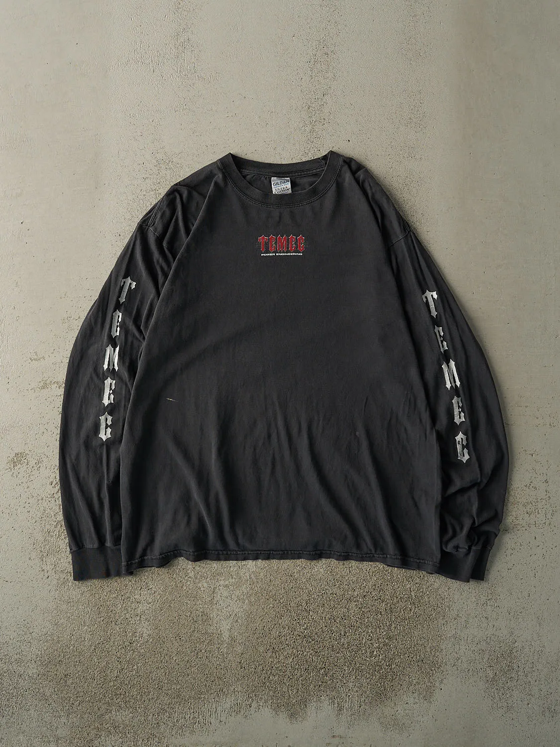 Vintage Y2K Faded Black Temec Power Engineering Long Sleeve (XL) sold by Rebalance Vintage