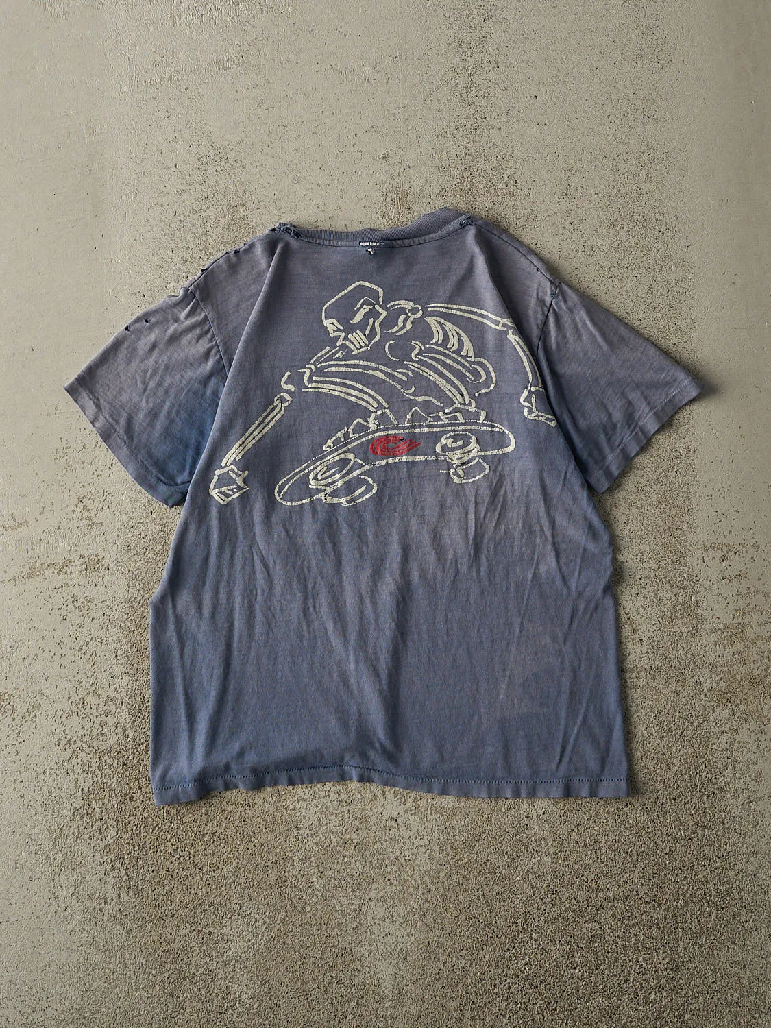 Vintage RARE 90s Sun Faded Blue Powell Peralta Skateboards Single Stitch Tee (S/M) sold by Rebalance Vintage product image thumbnail 2