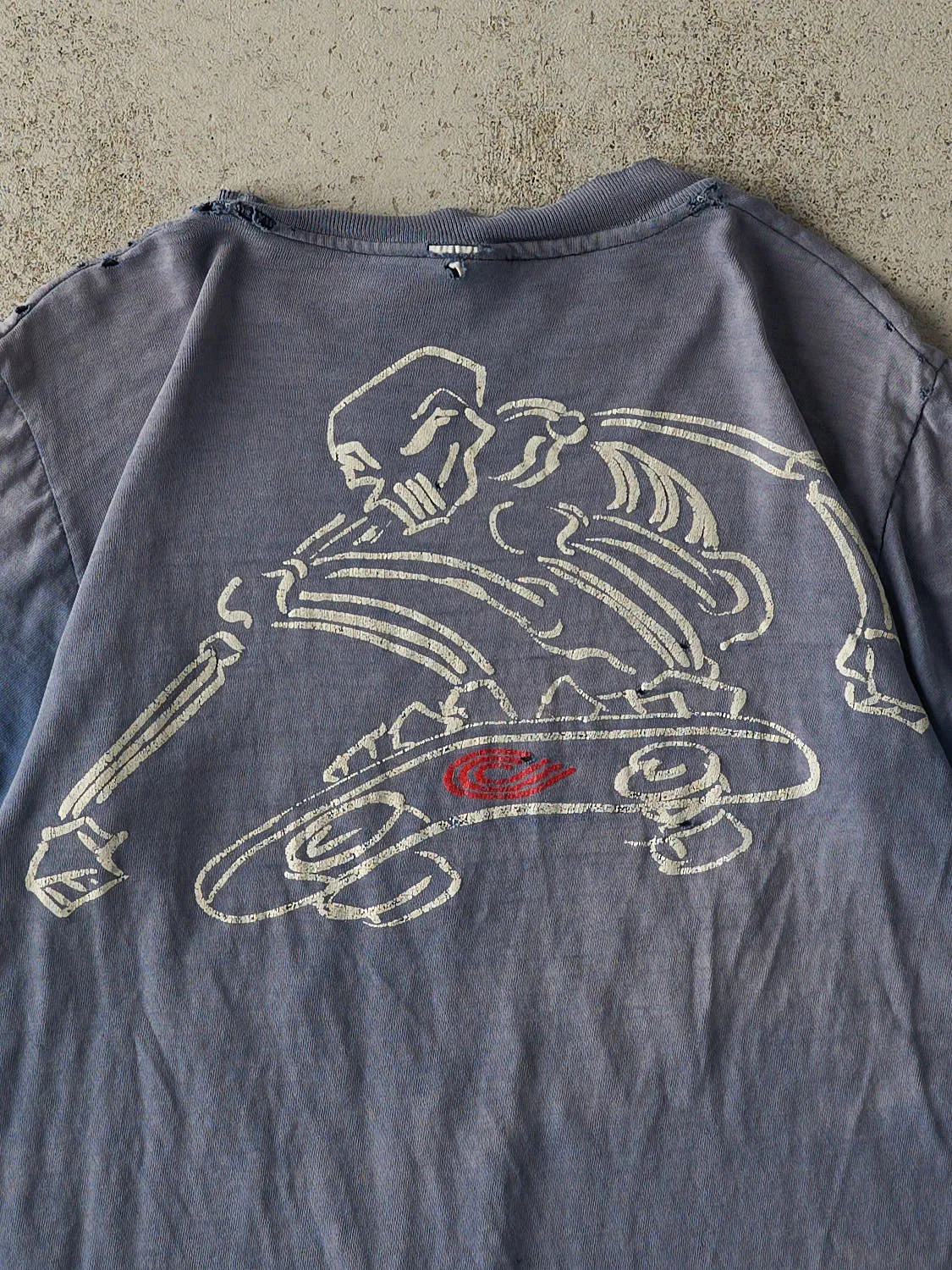 Vintage RARE 90s Sun Faded Blue Powell Peralta Skateboards Single Stitch Tee (S/M) sold by Rebalance Vintage product image thumbnail 4