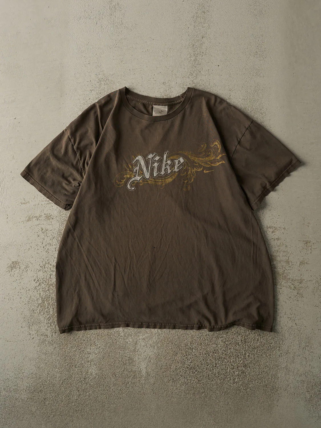 Vintage Y2K Faded Brown Nike Tee (XL) sold by Rebalance Vintage