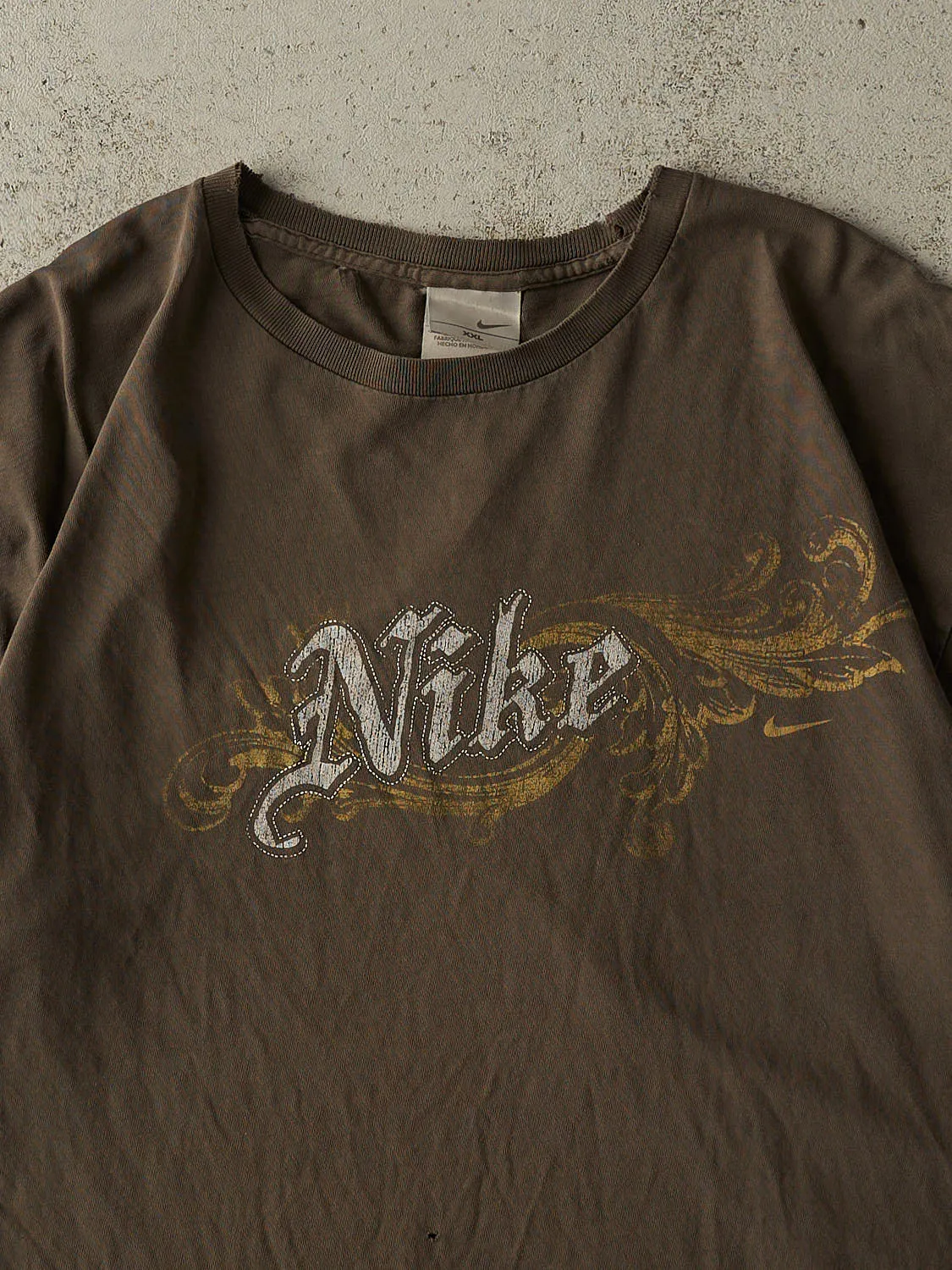 Vintage Y2K Faded Brown Nike Tee (XL) sold by Rebalance Vintage product image thumbnail 2