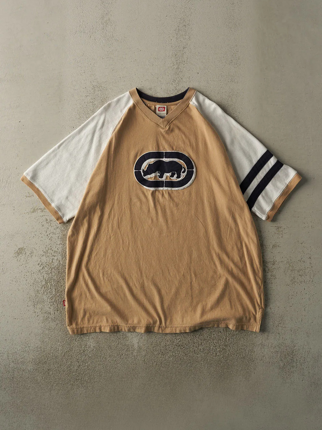 Vintage Y2K Beige & White Ecko Embroidered Tee (XXL) sold by Rebalance Vintage