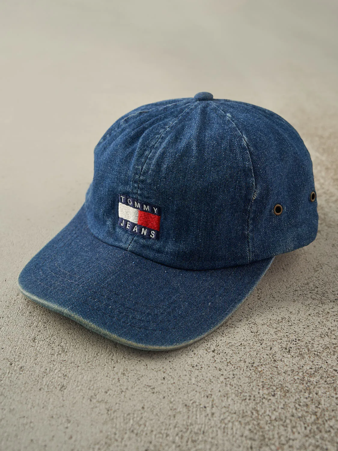 Vintage 90s Mid Wash Tommy Jeans Embroidered Denim Strapback sold by Rebalance Vintage product image thumbnail 2