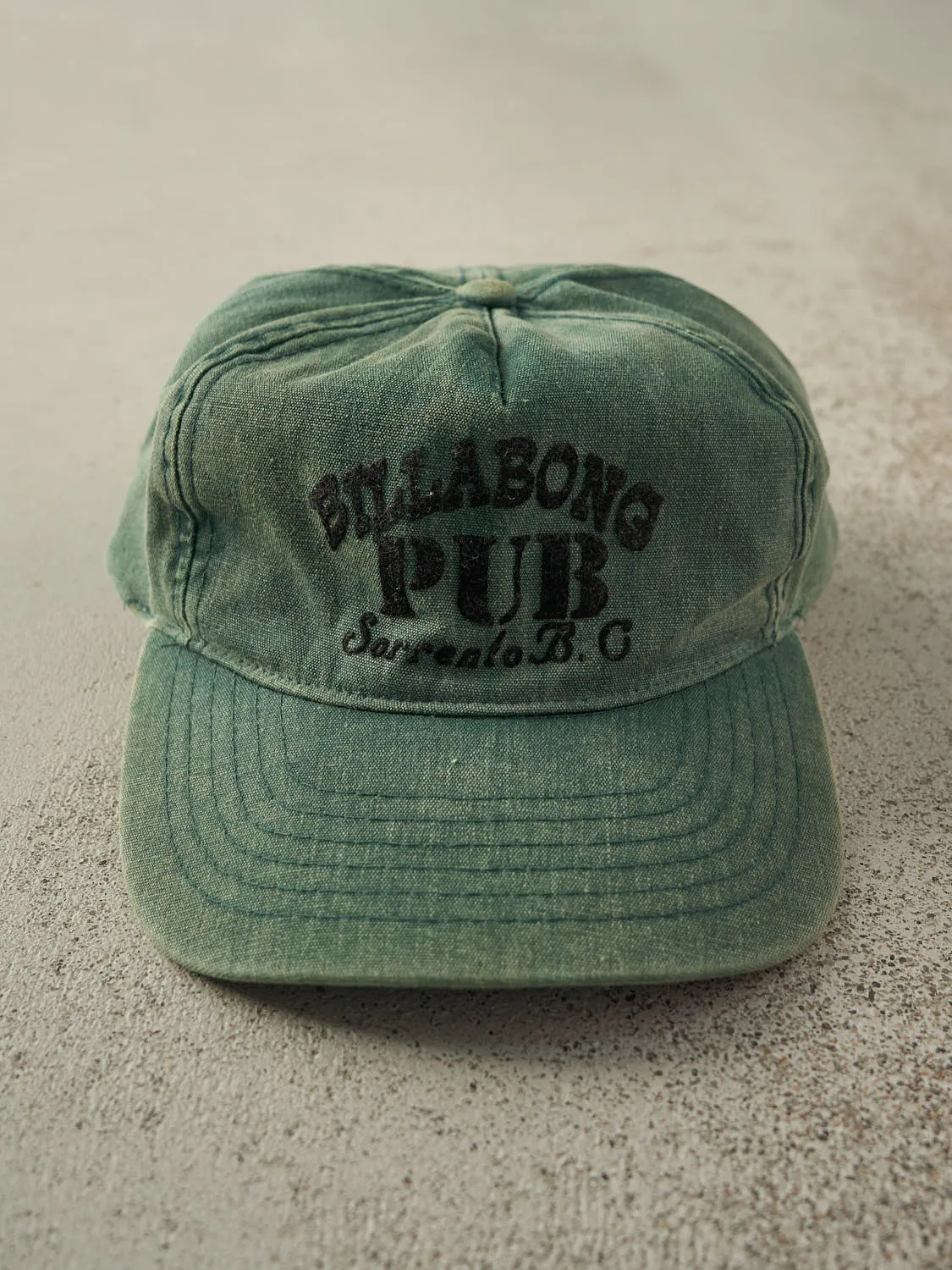 Vintage 90s Green Billabong Pub Sorrento B.C Snapback Hat sold by Rebalance Vintage