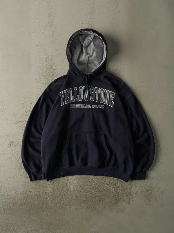 Vintage 90s Navy Blue Yellowstone National Park Boxy Hoodie (XL/XXL) sold by Rebalance Vintage