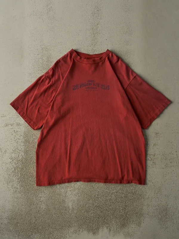 Vintage 90's Burgundy Levi's Single Stitch Tee (L/XL) sold by Rebalance Vintage