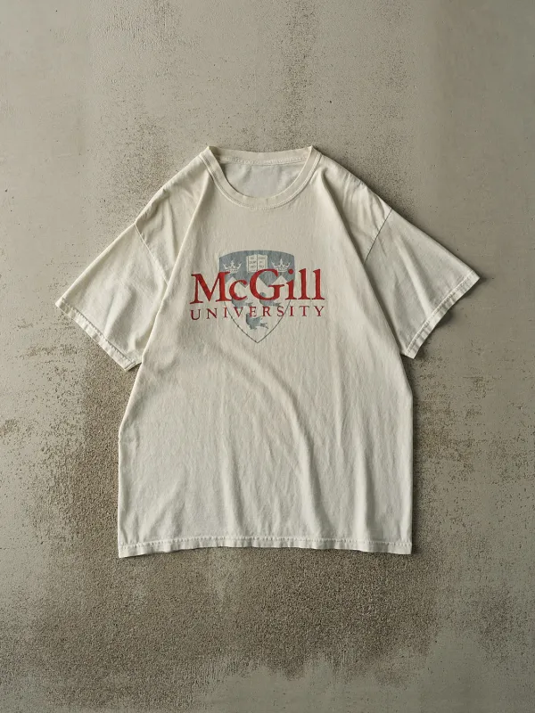 Vintage Y2K White McGill University Tee (L) sold by Rebalance Vintage