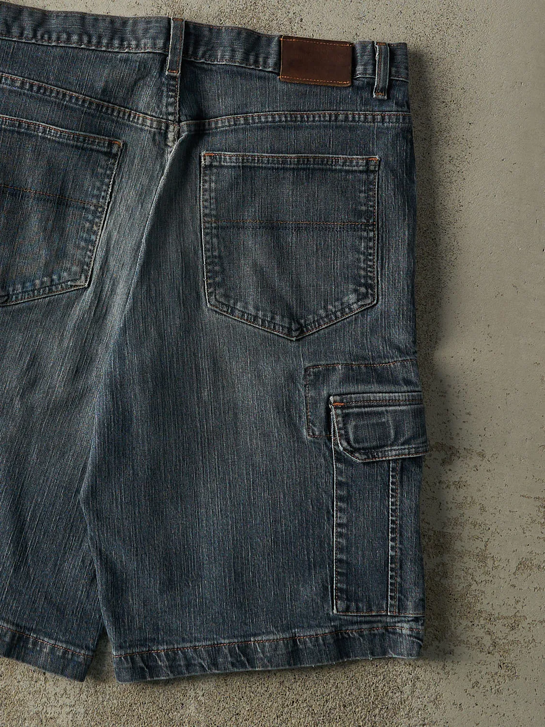 Vintage Y2K Dark Wash Tommy Hilfiger Cargo Jean Shorts (36x11.5) sold by Rebalance Vintage product image thumbnail 5