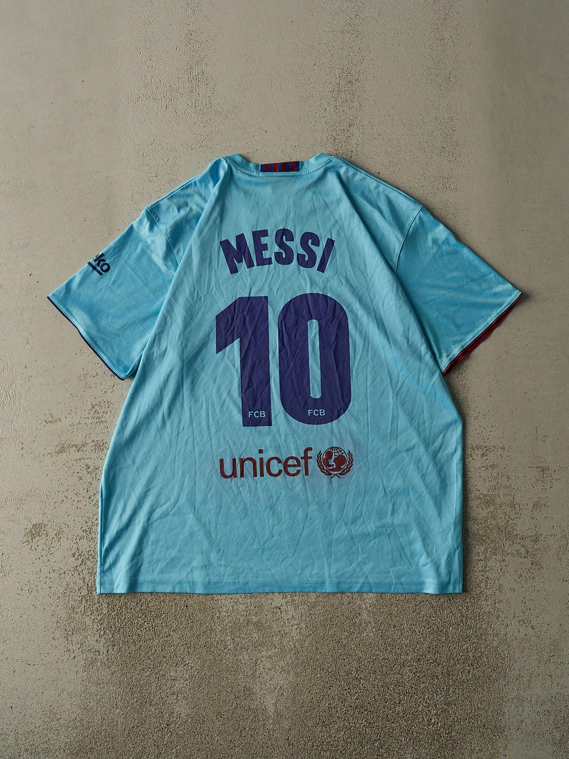 Vintage Y2K Blue FC Barcelona #10 Lionel Messi Soccer Jersey (XL/XXL) sold by Rebalance Vintage product image thumbnail 2