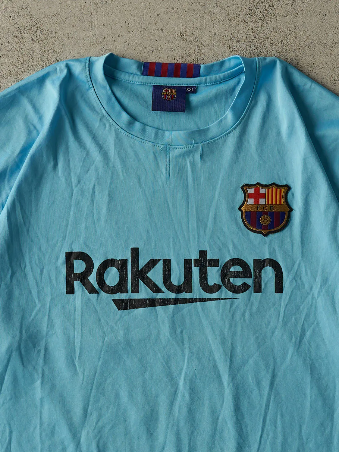 Vintage Y2K Blue FC Barcelona #10 Lionel Messi Soccer Jersey (XL/XXL) sold by Rebalance Vintage product image thumbnail 3
