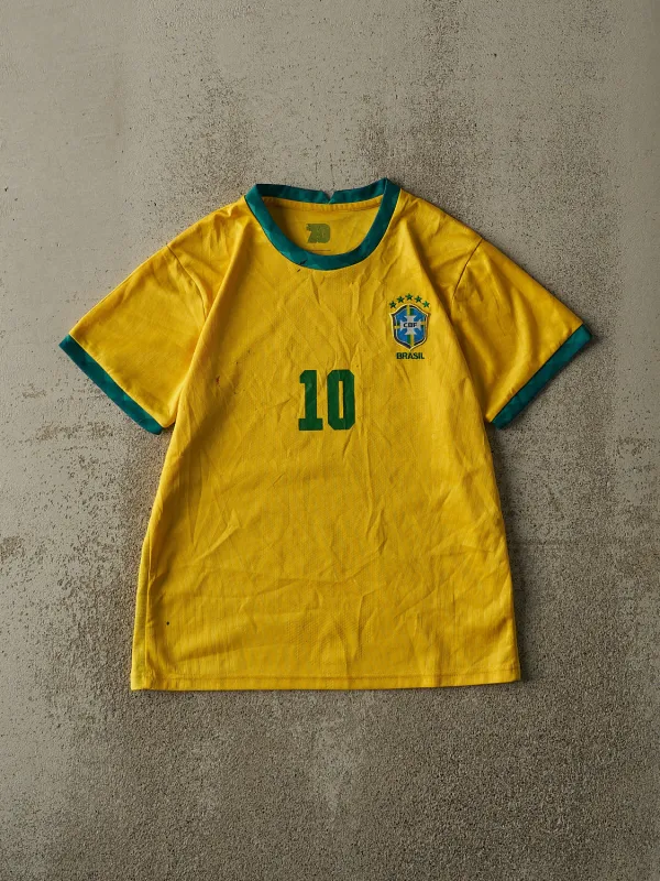 Vintage Y2K Yellow Brazil #10 Neymar Jr Soccer Jersey (XS/S) sold by Rebalance Vintage