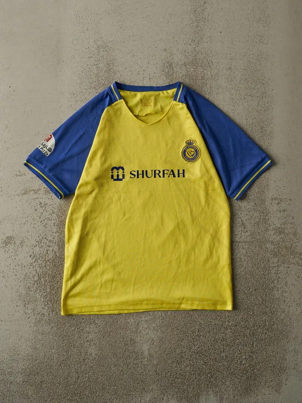 Vintage Y2K Yellow & Blue AL Nassr FC #7 Christiano Ronaldo Soccer Jersey (S/M) sold by Rebalance Vintage