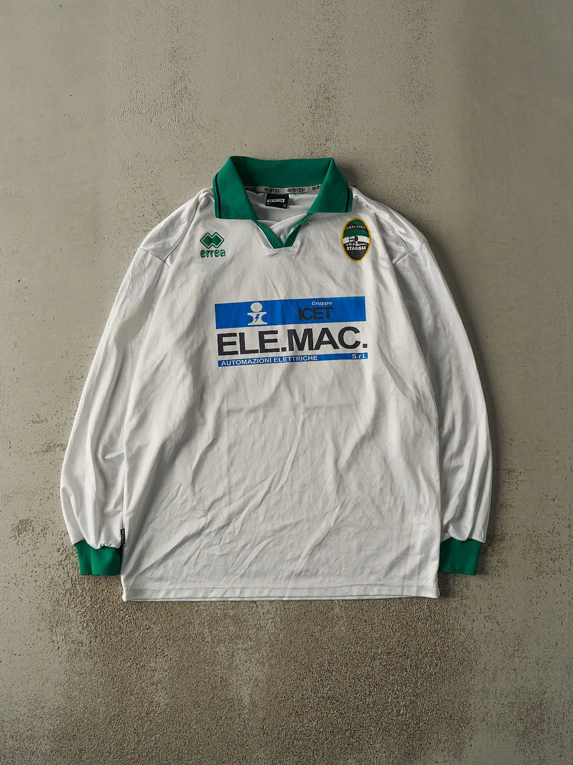 Vintage Y2K White GS Staggia #20 Long Sleeve Soccer Jersey (XL) sold by Rebalance Vintage