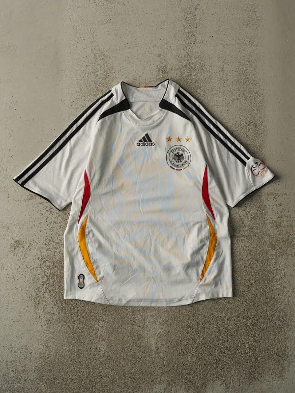 Vintage Y2K White Adidas Germany Soccer Jersey (S/M) sold by Rebalance Vintage