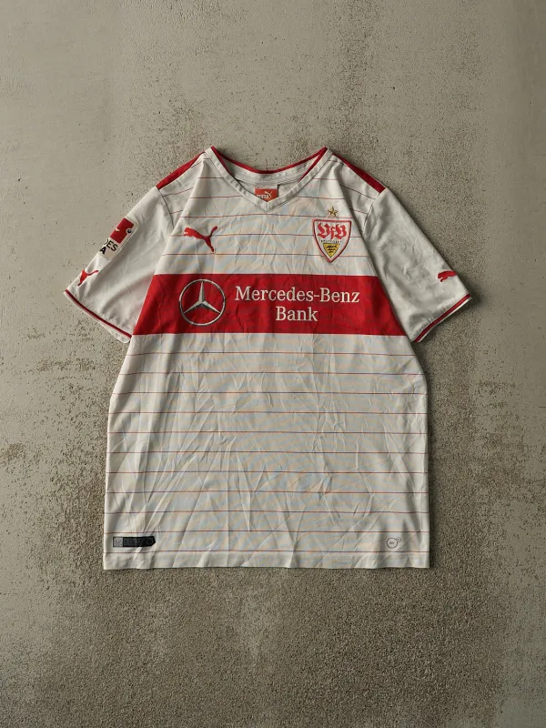 Vintage Y2K White & Red Mercedes Benz VfB Stuttgart #44 Alexandru Maxim Soccer Jersey (M) sold by Rebalance Vintage