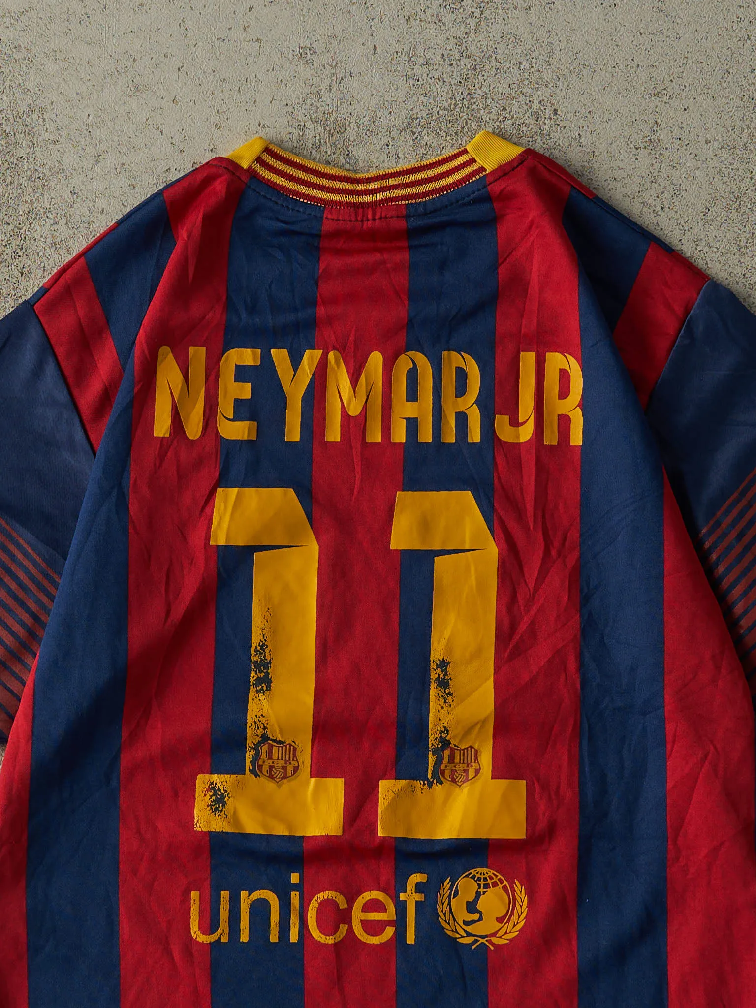 Vintage Y2K Red & Blue FC Barcelona #11 Neymar Jr. Soccer Jersey (S/M) sold by Rebalance Vintage product image thumbnail 4