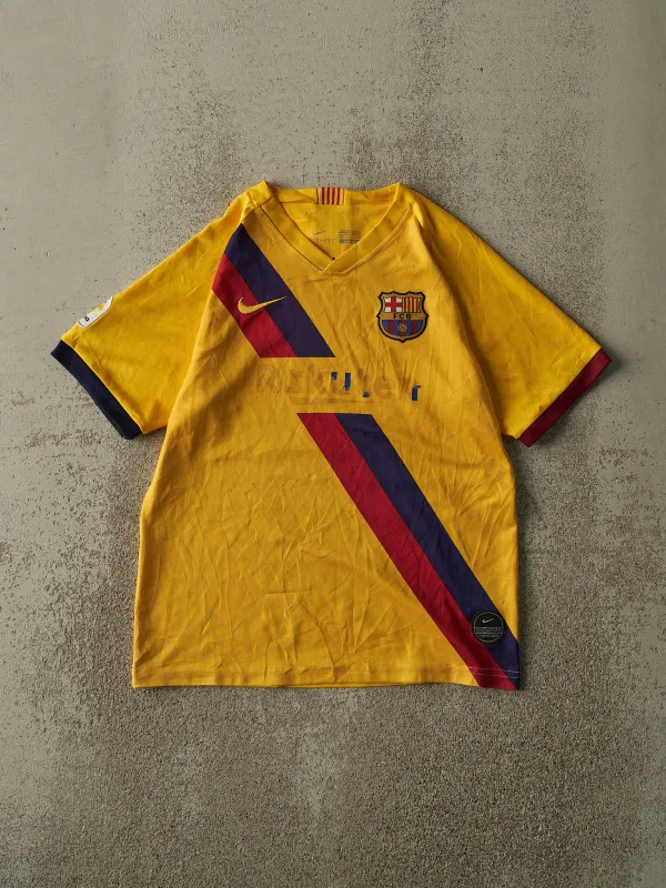 Vintage Y2K Yellow Nike FC Barcelona #17 Antoine Griezmann Soccer Jersey (XS/S) sold by Rebalance Vintage