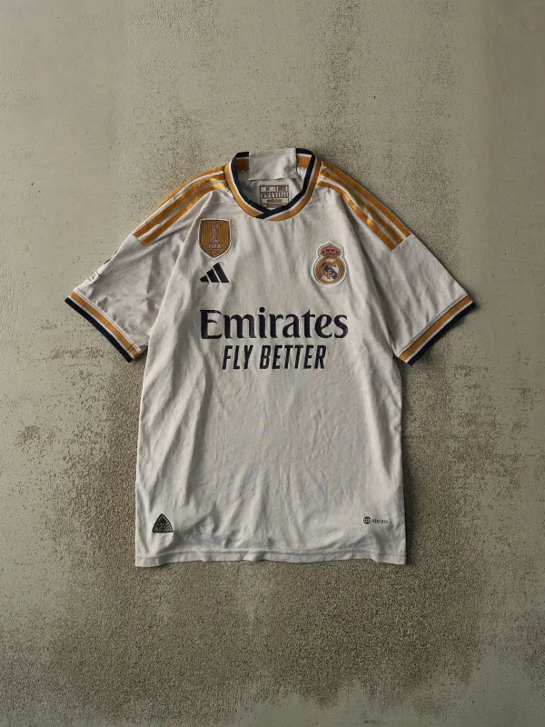 22' White Real Madrid #7 Vini Jr. Soccer Jersey (M/L) sold by Rebalance Vintage