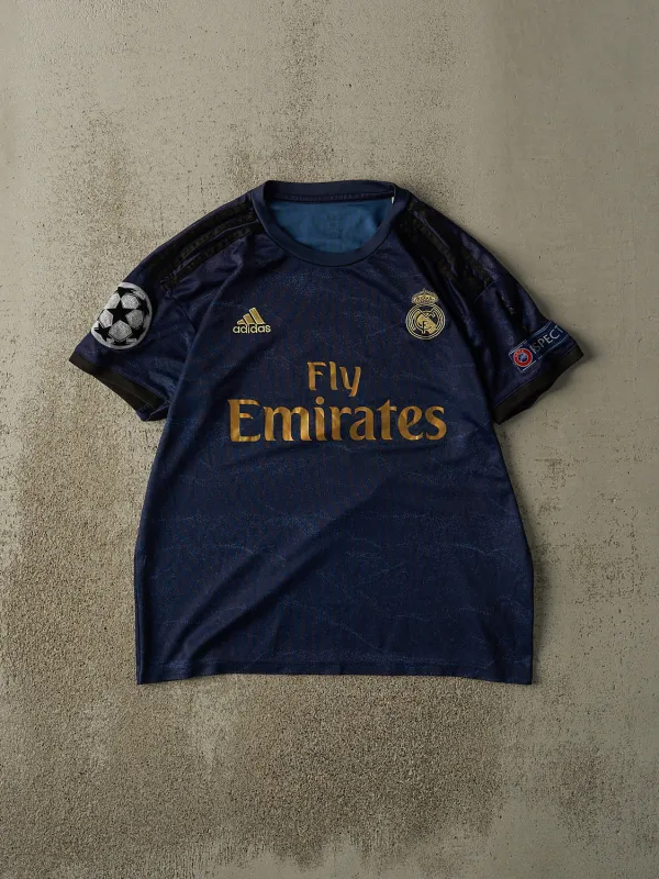 Vintage Y2K Navy Blue Adidas x Real Madrid #7 Madsen Soccer Jersey (M/L) sold by Rebalance Vintage