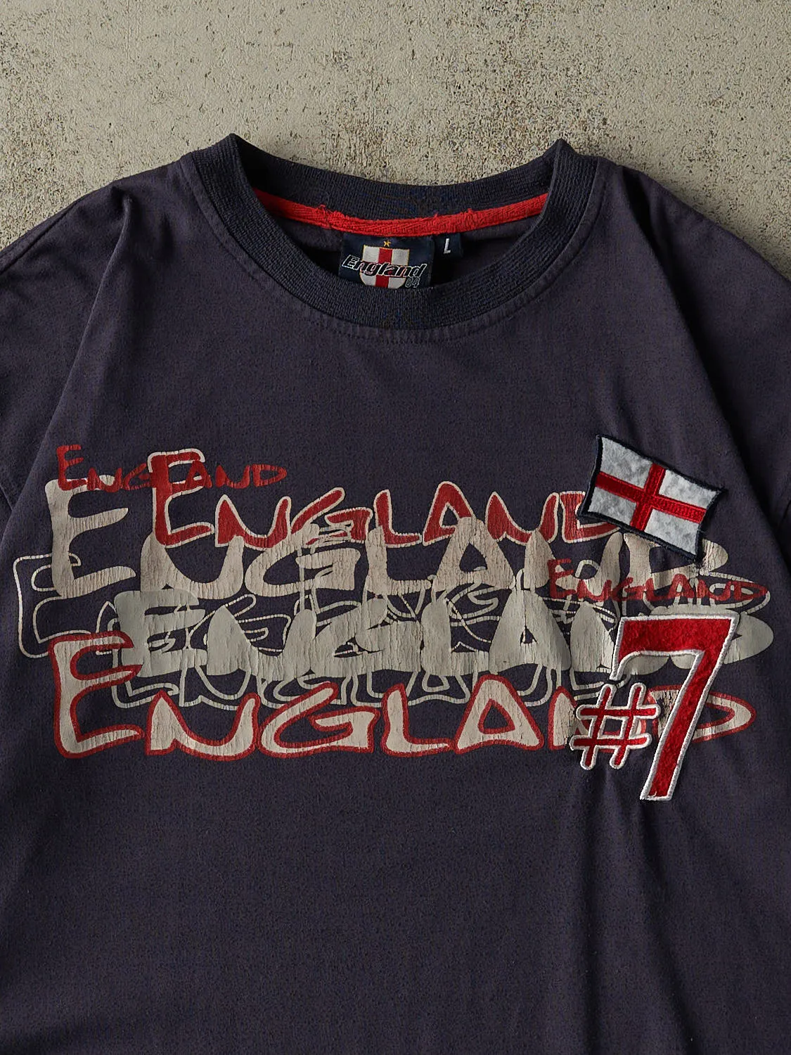 Vintage Y2K Navy Blue England #7 David Beckham Soccer Tee (M/L) sold by Rebalance Vintage product image thumbnail 2