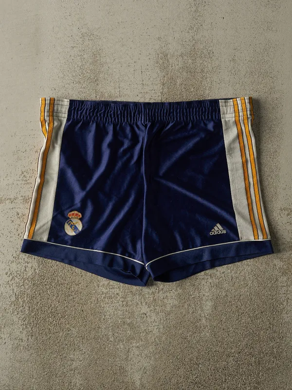 Vintage 90s Navy Blue Adidas x Real Madrid Track Shorts (40x6) sold by Rebalance Vintage