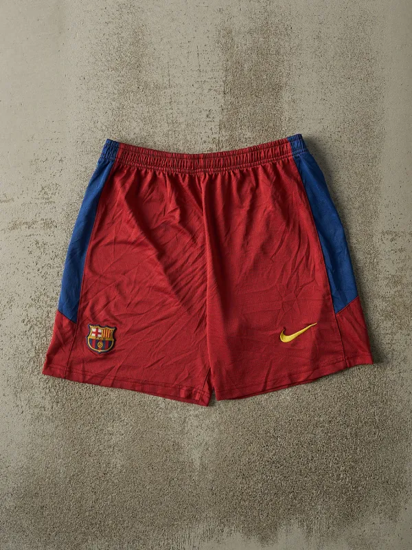 Vintage 90s Red & Blue Nike FC Barcelona Track Shorts (30x7) sold by Rebalance Vintage