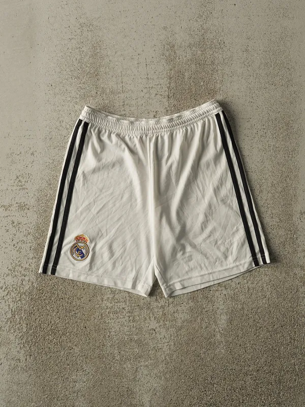 Vintage Y2K White Adidas x Real Madrid Track Shorts (24x6.5) sold by Rebalance Vintage