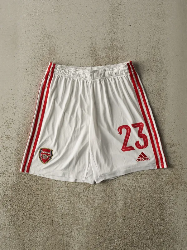 Vintage Y2K White Adidas x Arsenal Track Shorts (27x8) sold by Rebalance Vintage