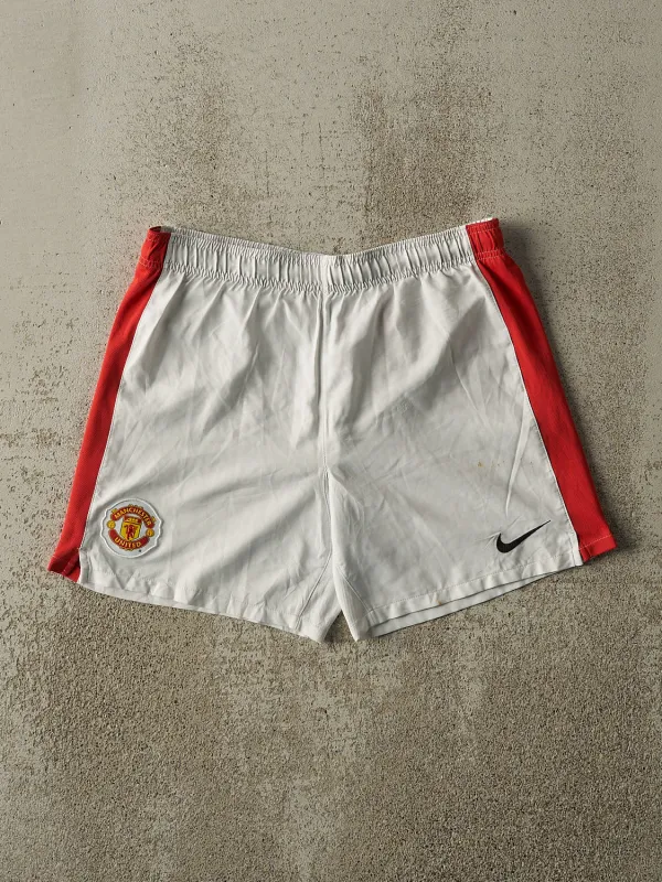 Vintage Y2K White Nike x Manchester United Track Shorts (29x7) sold by Rebalance Vintage