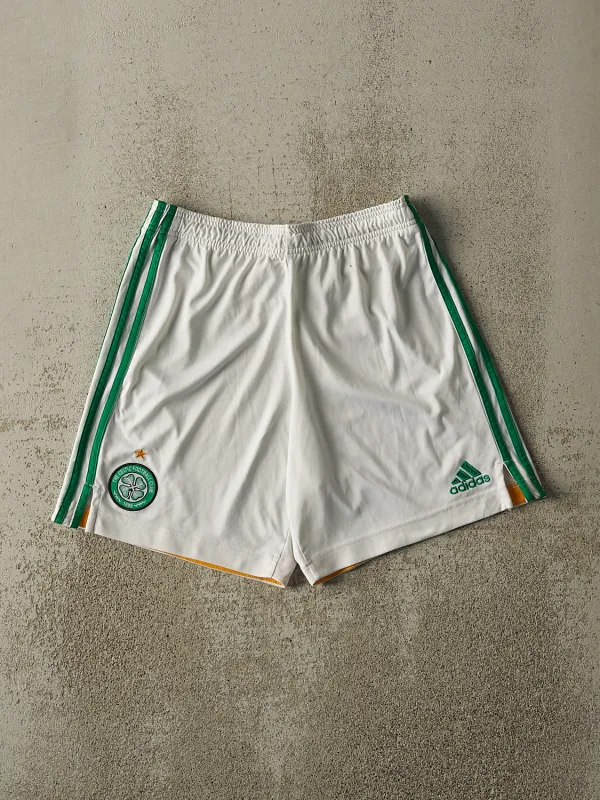 Vintage Y2K White Adidas x Celtic Football Club Track Shorts (28x7) sold by Rebalance Vintage