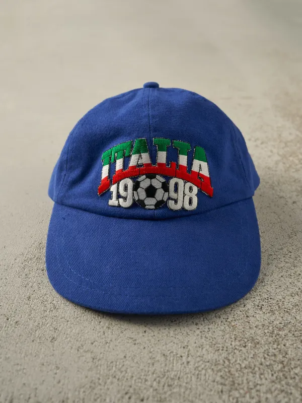 Vintage 98' Blue Italia World Cup Embroidered Strapback Hat sold by Rebalance Vintage