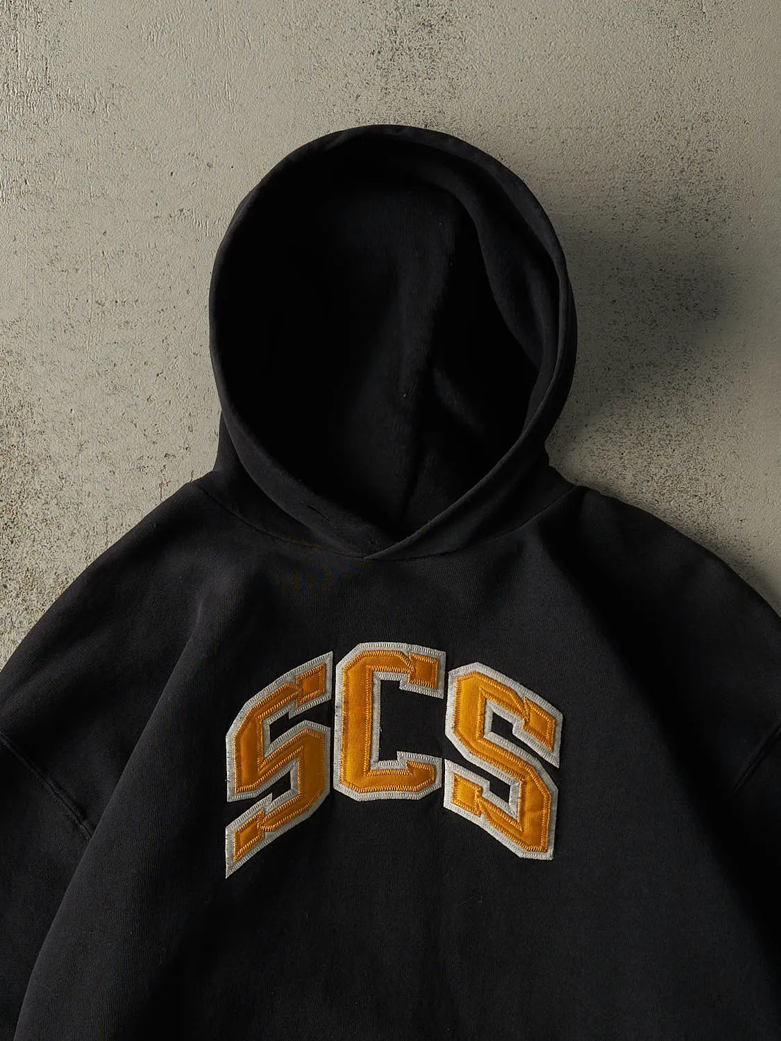 Vintage Y2K Black SCS Russell Athletic Hoodie (M/L) sold by Rebalance Vintage product image thumbnail 2