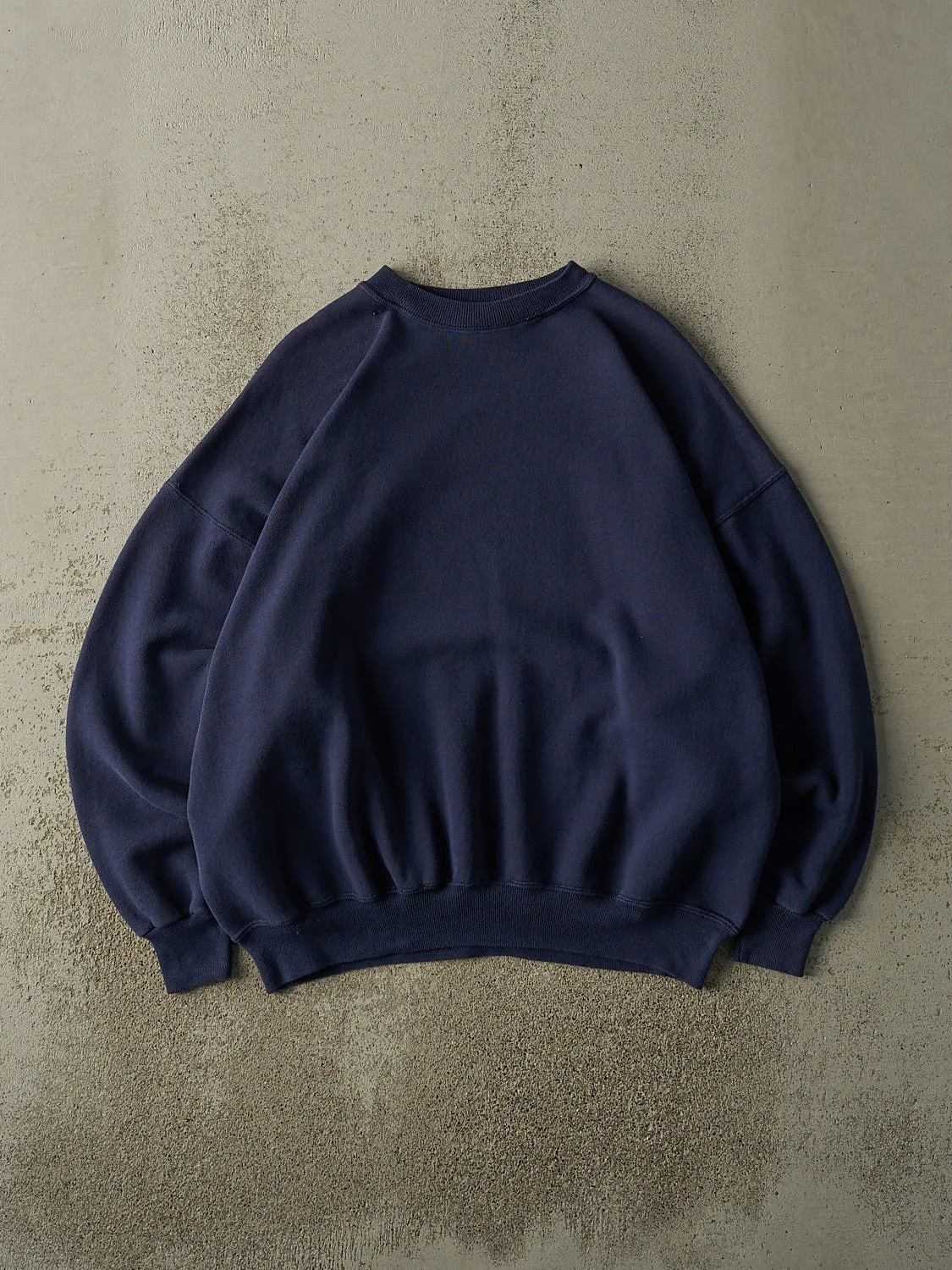 Vintage 90s Navy Blue Blank Crewneck (XL) sold by Rebalance Vintage