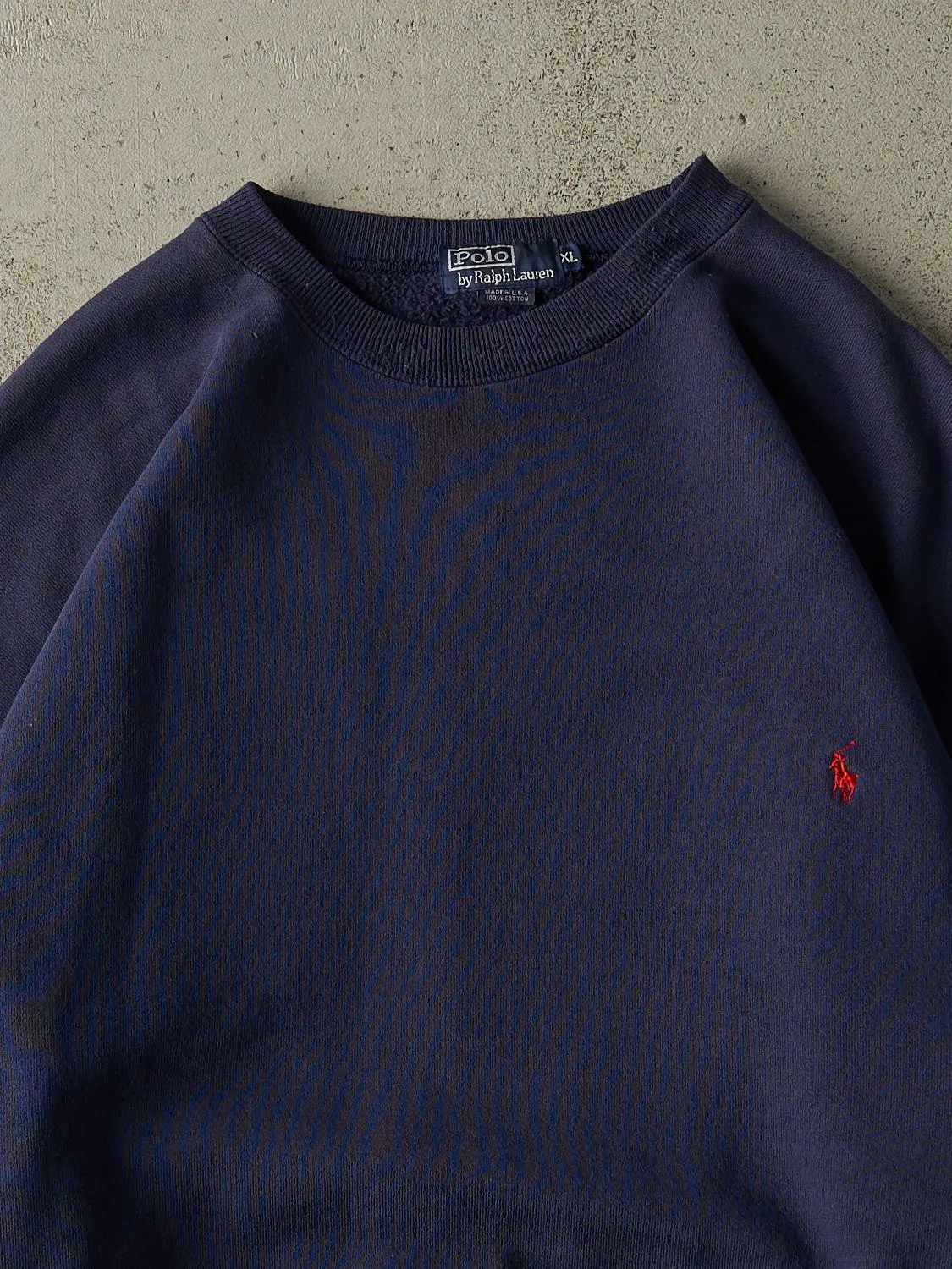 Vintage 90s Navy Blue Polo Ralph Lauren Embroidered Crewneck (XL/XXL) sold by Rebalance Vintage product image thumbnail 2