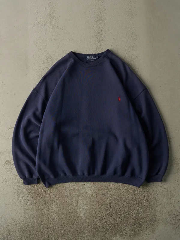 Vintage 90s Navy Blue Polo Ralph Lauren Embroidered Crewneck (XL/XXL) sold by Rebalance Vintage