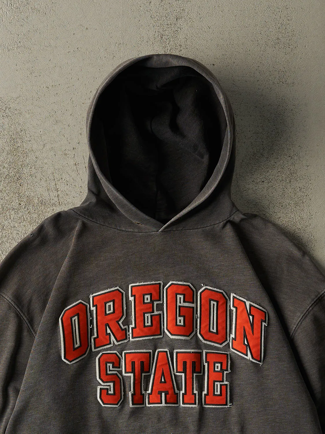 Vintage 90s Charcoal Grey Oregon State Hoodie (L/XL) sold by Rebalance Vintage product image thumbnail 2
