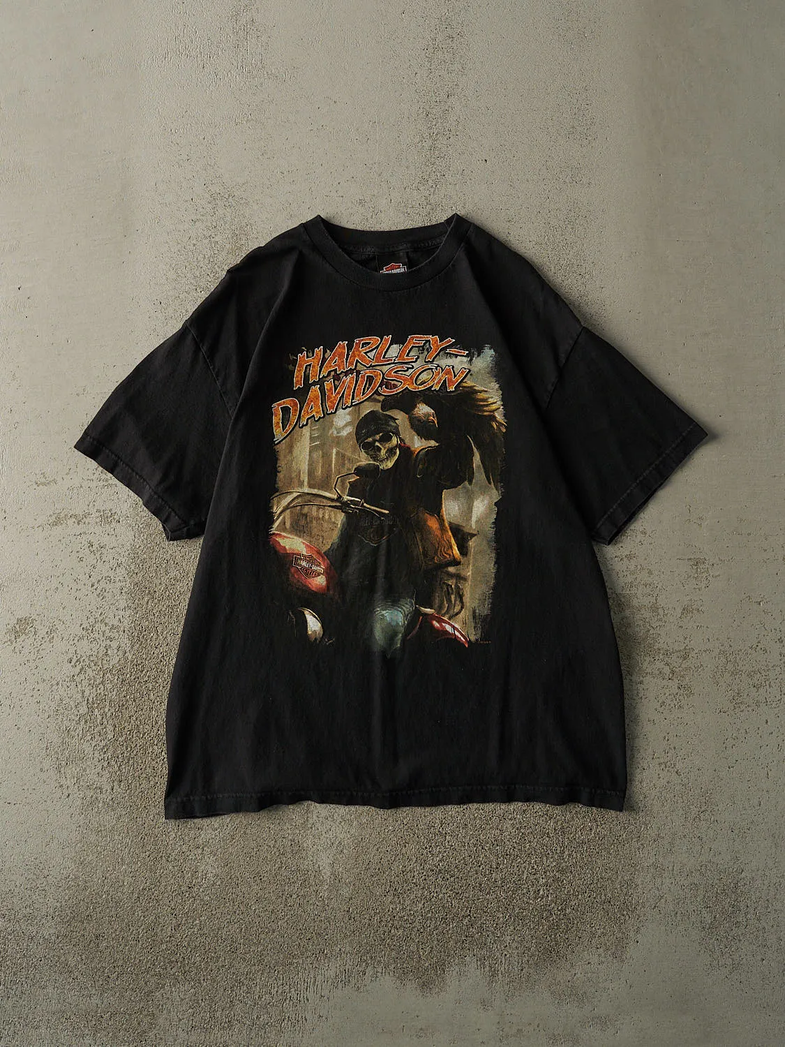 18' Black Auburn MA Harley Davidson Tee (L/XL) sold by Rebalance Vintage